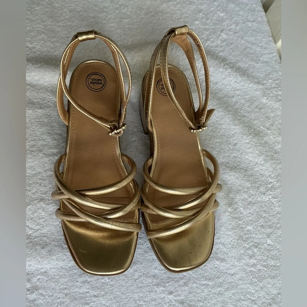 Wonder Nation Gold Strappy Kids Sandals